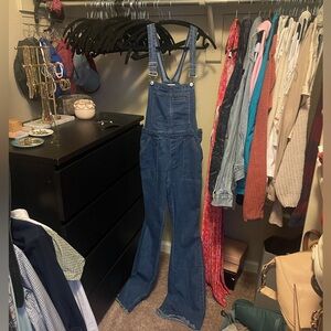 Blue Jean flared overalls